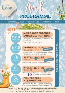 Au mois d'avril à la librairie café Au Petit Léon