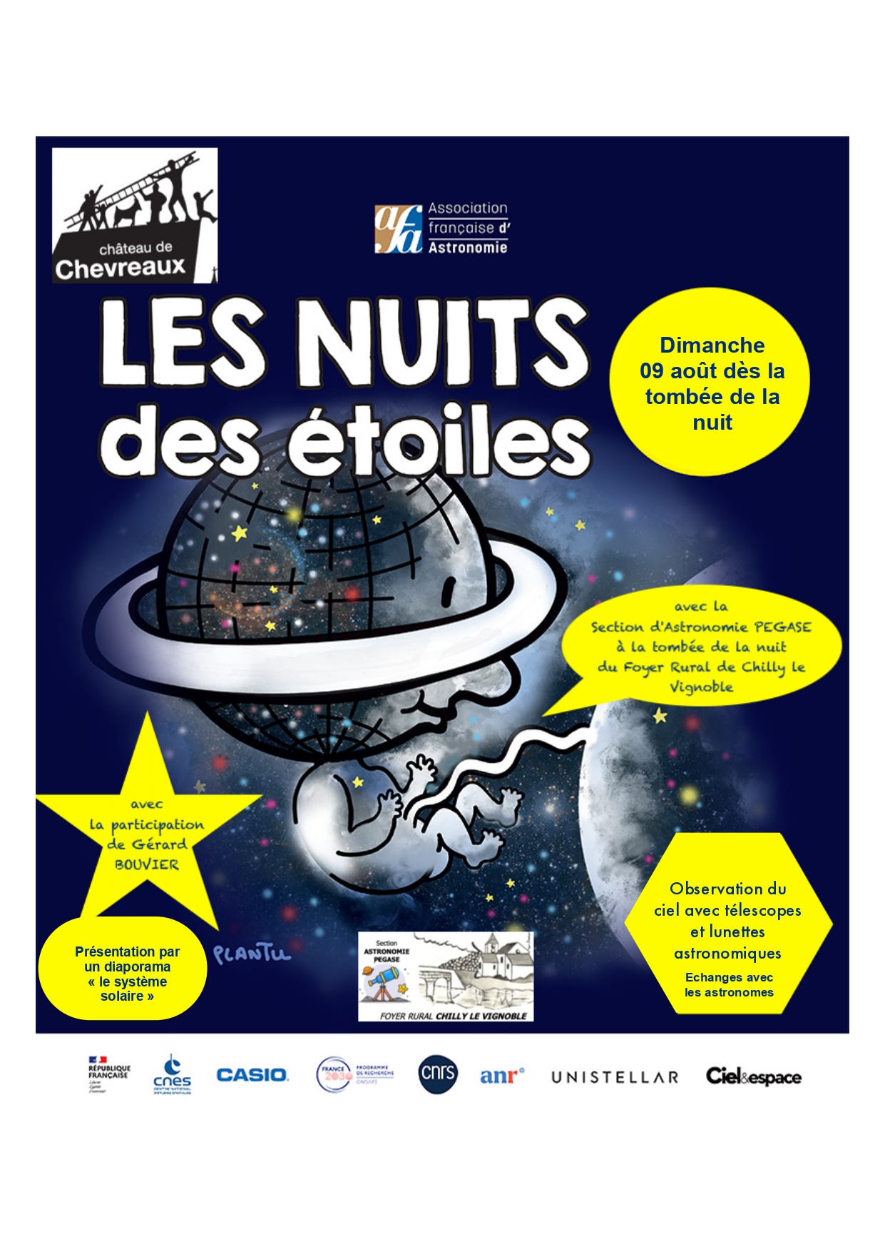 2 soirées d'astronomie au château de Chevreaux